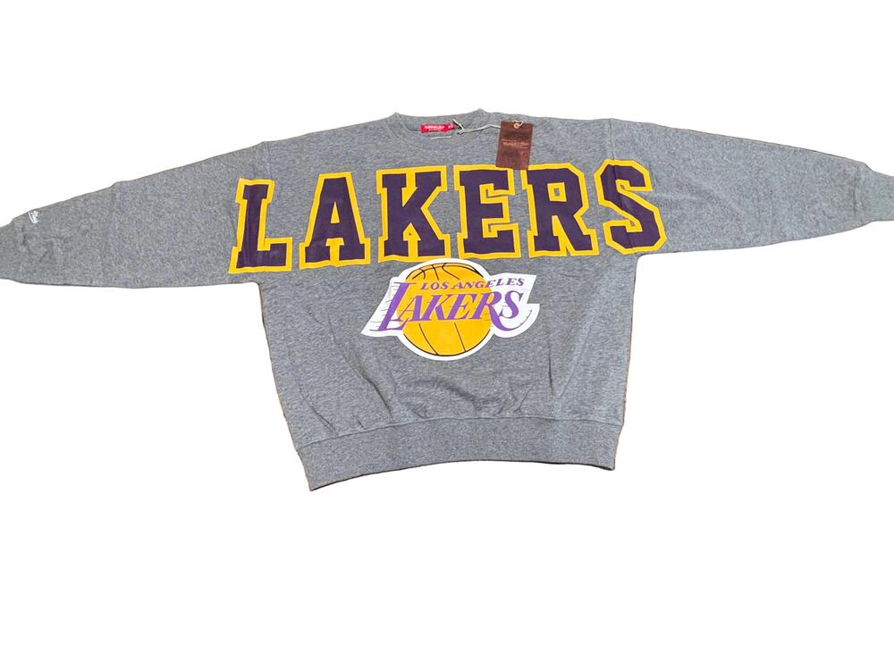 Los Angeles LA Lakers Mitchell & Ness Sweatshirt Gray Women’s Medium M New NWT